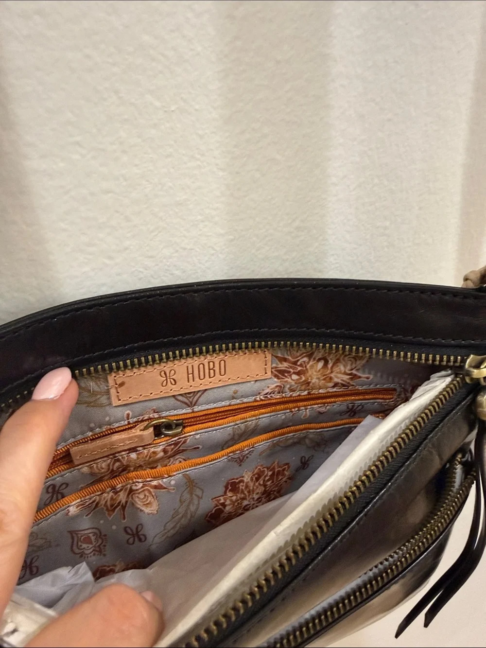 HOBO Black Crossbody with Front Zip Pockets - Picture 4 of 10